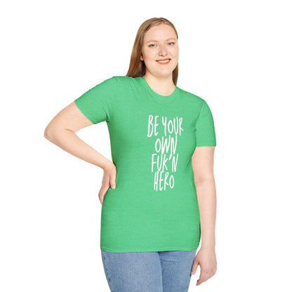 Be Your Own Hero Unisex Softstyle T-Shirt, Casual Graphic Tee, Comfortable Daily Wear, Great for Gifting, Perfect for Holidays