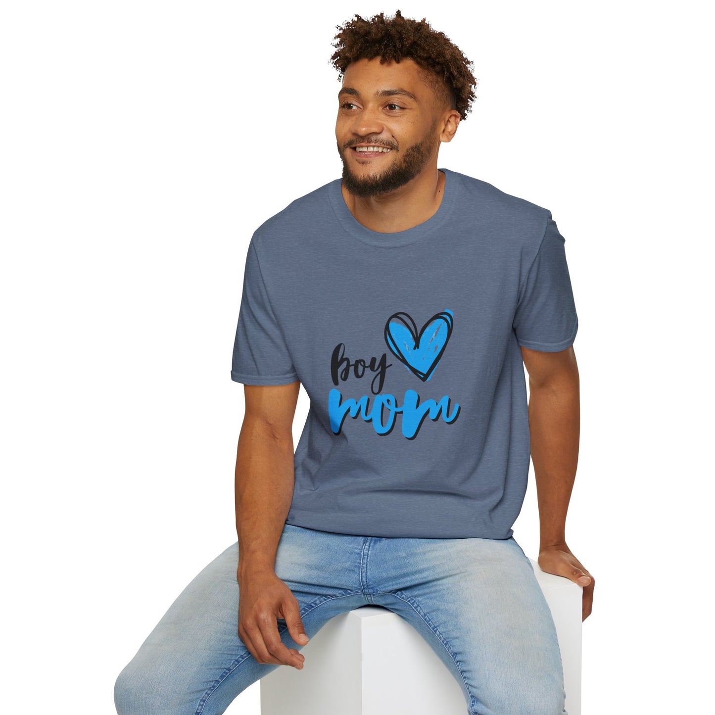 Boy Love Mom Unisex Softstyle T-Shirt | Perfect for Family Days and Celebrations