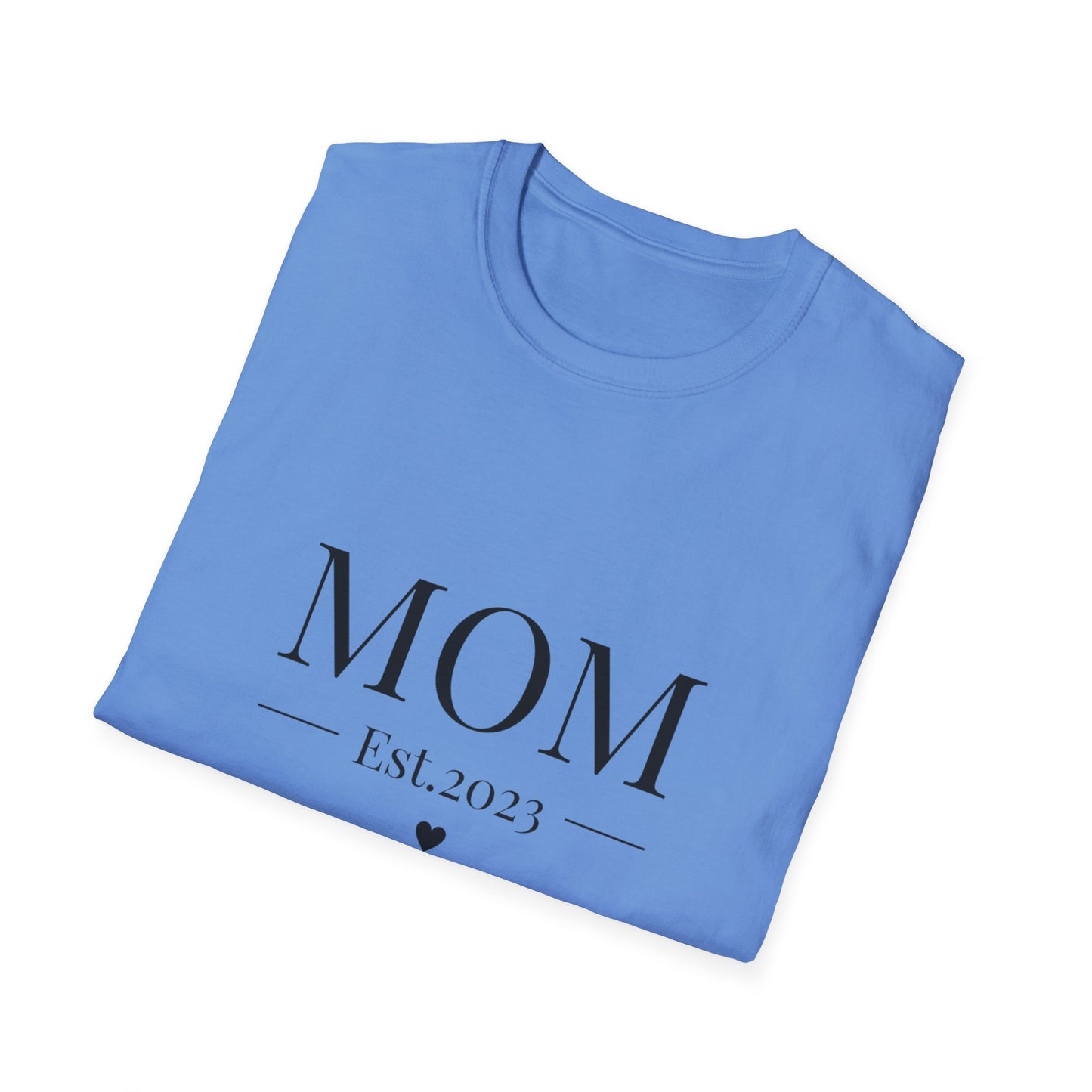 Mom Est. 2023 Unisex T-Shirt - Softstyle Tee for New Moms