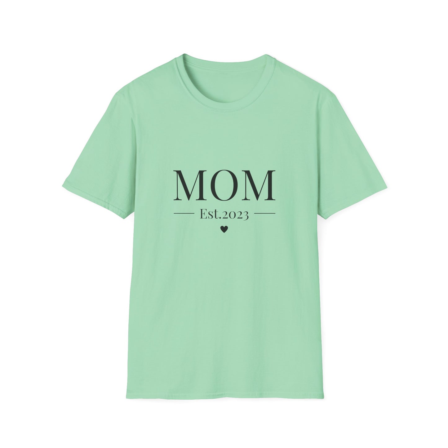Mom Est. 2023 Unisex T-Shirt - Softstyle Tee for New Moms