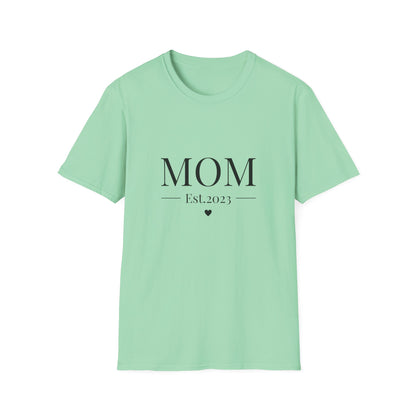 Mom Est. 2023 Unisex T-Shirt - Softstyle Tee for New Moms