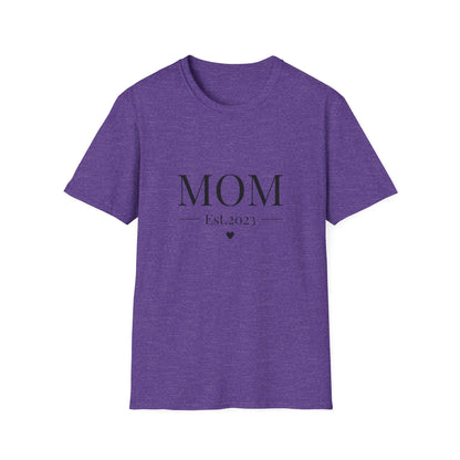 Mom Est. 2023 Unisex T-Shirt - Softstyle Tee for New Moms