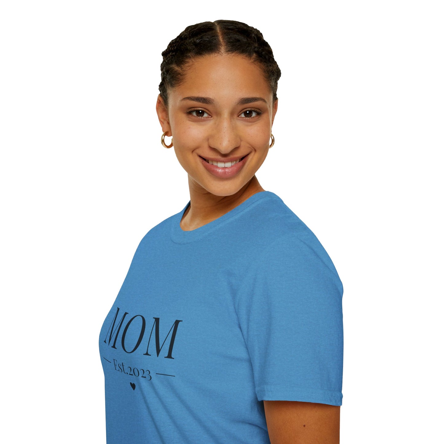 Mom Est. 2023 Unisex T-Shirt - Softstyle Tee for New Moms