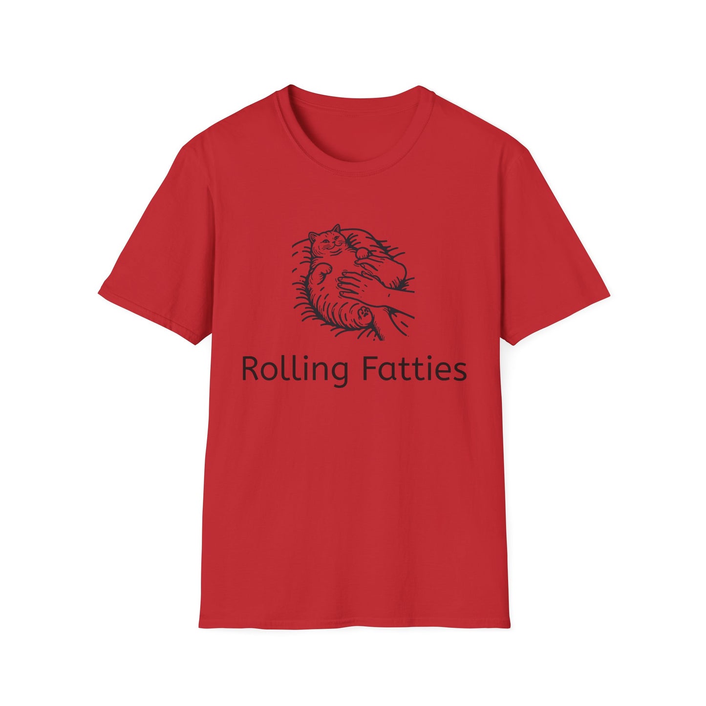 Rolling Fatties Unisex Softstyle T-Shirt, Funny Graphic Tee, Casual Wear, Gift for Hippies, Unique Gift, Birthday Apparel
