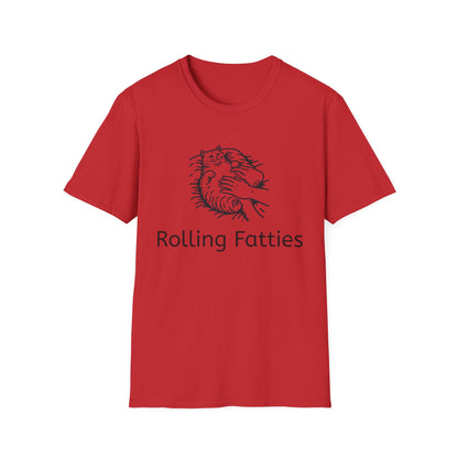 Rolling Fatties Unisex Softstyle T-Shirt, Funny Graphic Tee, Casual Wear, Gift for Hippies, Unique Gift, Birthday Apparel