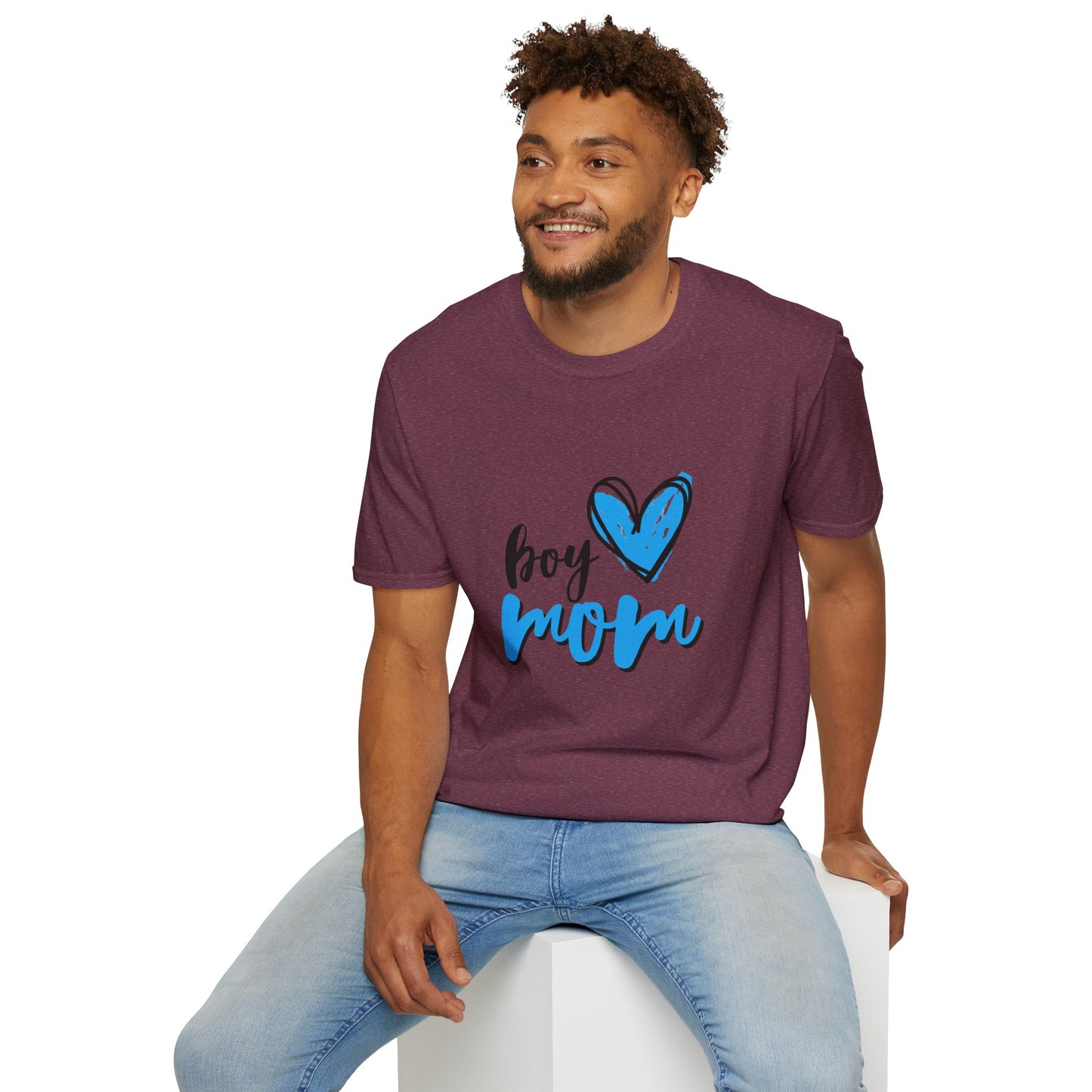 Boy Love Mom Unisex Softstyle T-Shirt | Perfect for Family Days and Celebrations