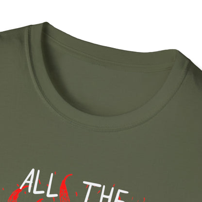 All the Good Ones Are Heart on Fire T-Shirt - Unisex Softstyle Tee with Inspirational Quote, Gift for Friends, Casual Wear, Birthday Present, Valentine's Day