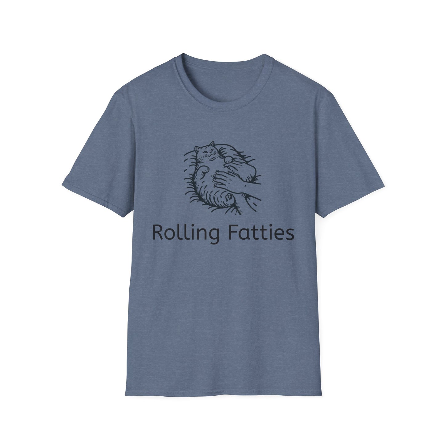 Rolling Fatties Unisex Softstyle T-Shirt, Funny Graphic Tee, Casual Wear, Gift for Hippies, Unique Gift, Birthday Apparel
