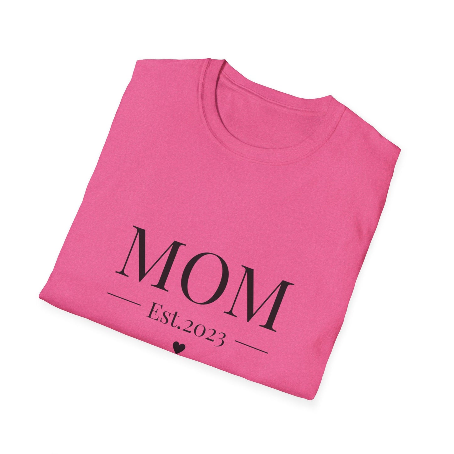 Mom Est. 2023 Unisex T-Shirt - Softstyle Tee for New Moms