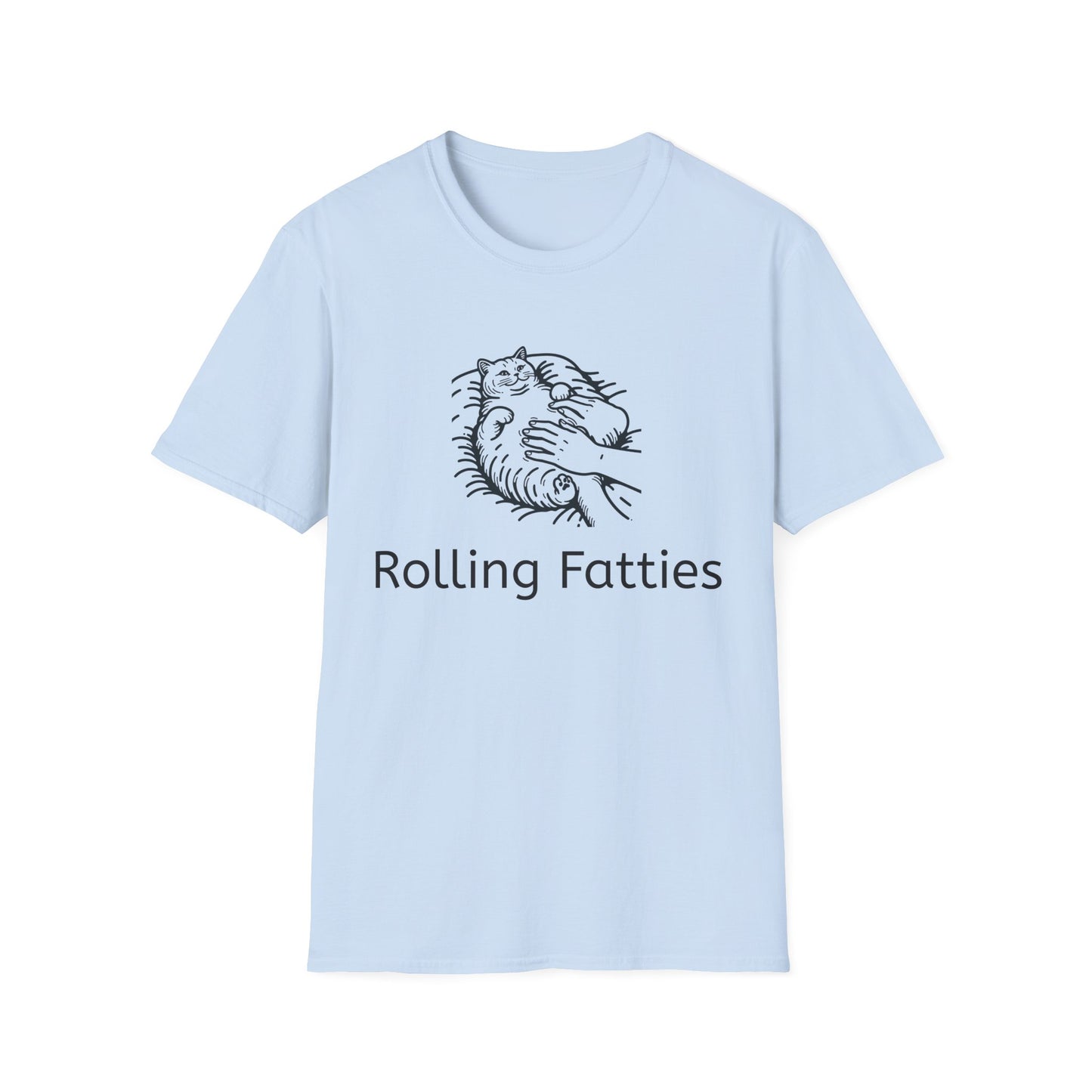 Rolling Fatties Unisex Softstyle T-Shirt, Funny Graphic Tee, Casual Wear, Gift for Hippies, Unique Gift, Birthday Apparel