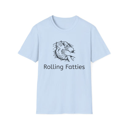 Rolling Fatties Unisex Softstyle T-Shirt, Funny Graphic Tee, Casual Wear, Gift for Hippies, Unique Gift, Birthday Apparel