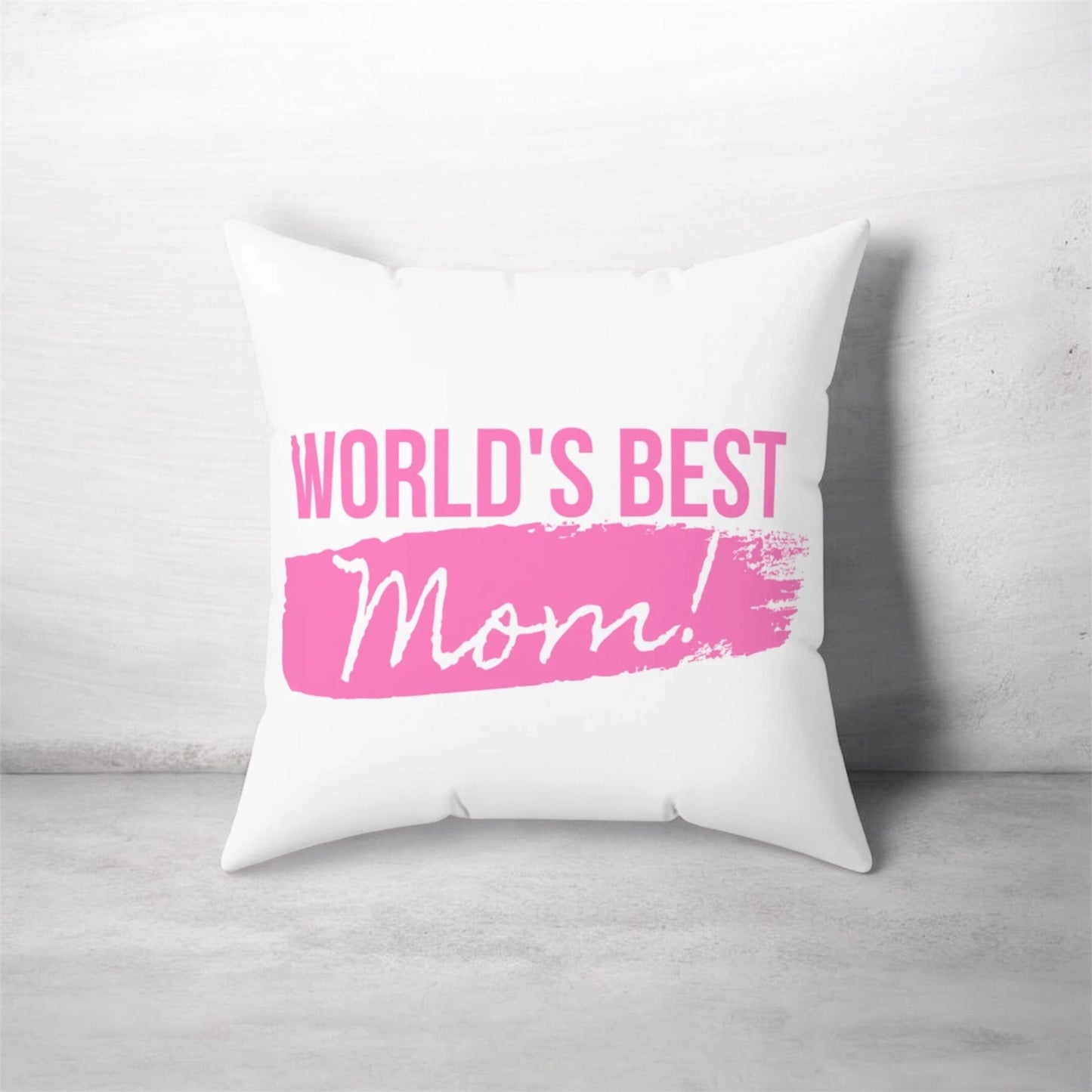 World's Best Mom Square Pillow - Comfort Gift for Mothers