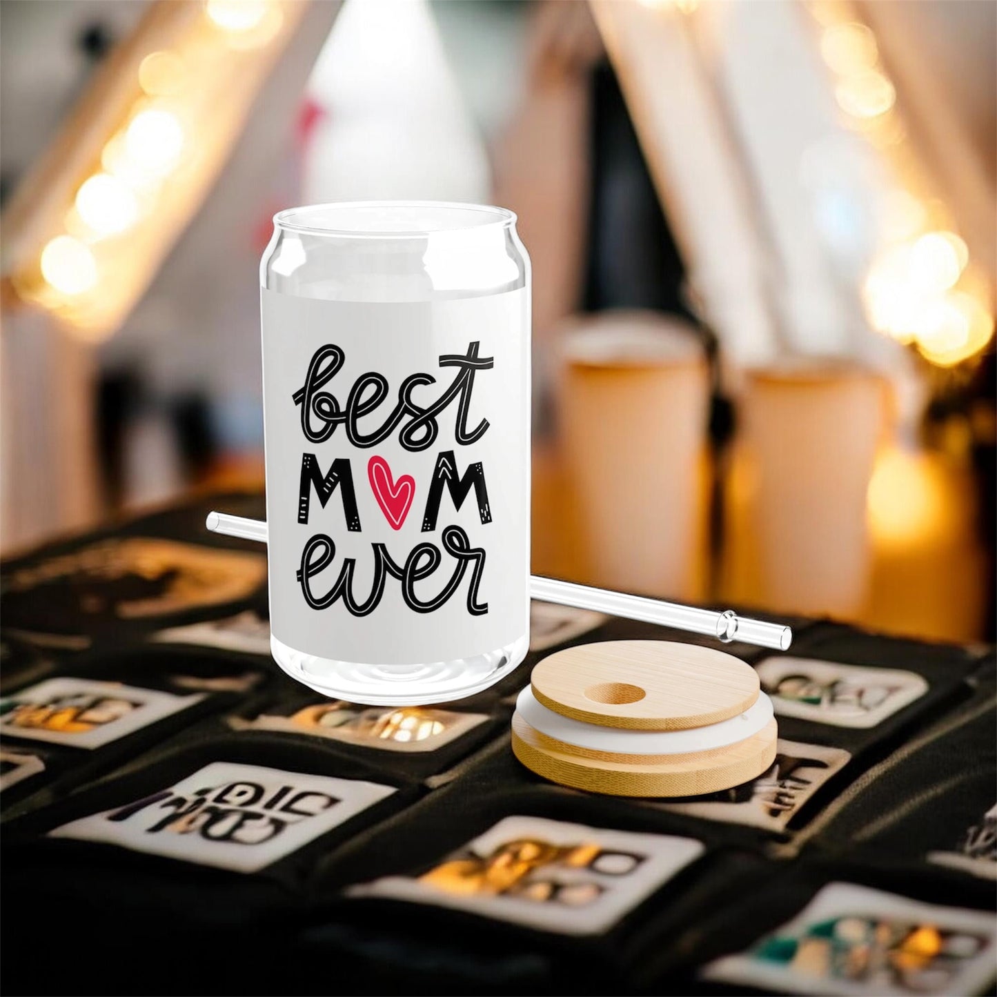Best Mom Ever Sipper Glass, 16oz - Stylish and Eco-Friendly Drinkware for Moms